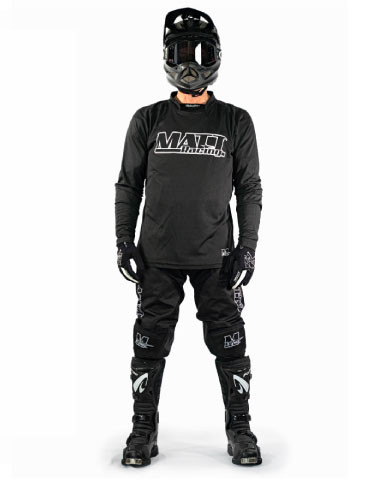 Tenue moto cross, enduro, vtt, de descente. Maillot, pantalon, gants. simple mais efficace. De qualité, à petit prix.